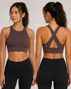 Lululemon Women’s Brown High Neck Cross Back Sports Bra Size 4